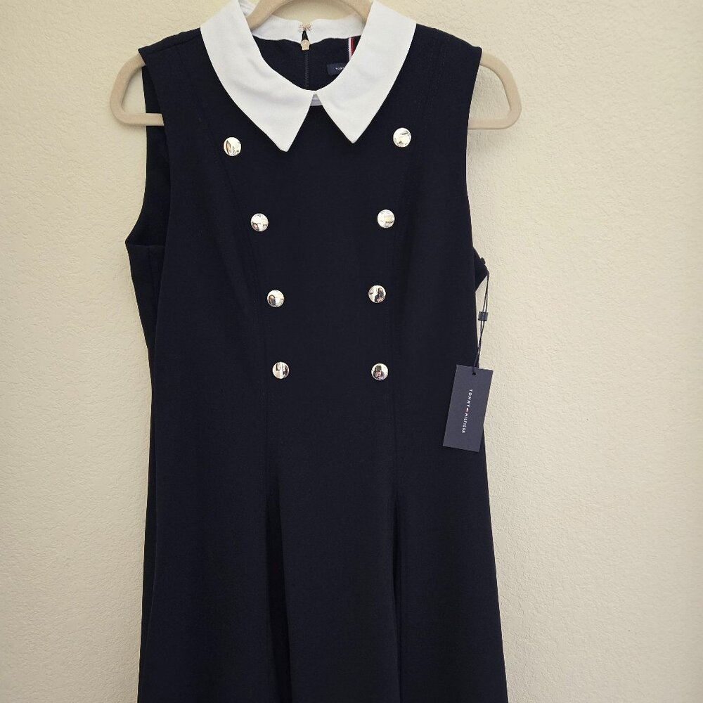 Tommy Hilfiger Sailor Dress – Size 10 (Navy Blue, Knee Length)